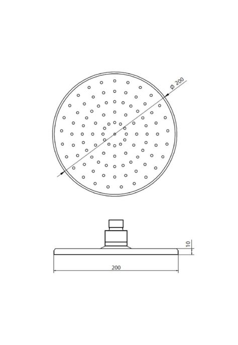 Plato Ducha Circular de 20 cm Cromo Negro-4