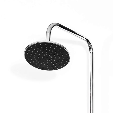 Plato Ducha Circular de 20 cm Cromo Negro-1