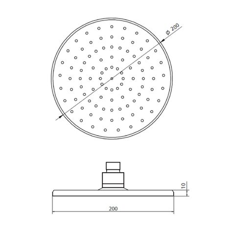 Plato Ducha Circular de 20 cm Cromo Negro-4