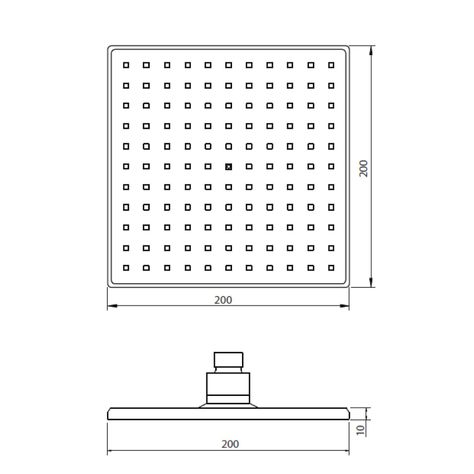Plato Ducha Cuadrado de 20 cm Cromo-5