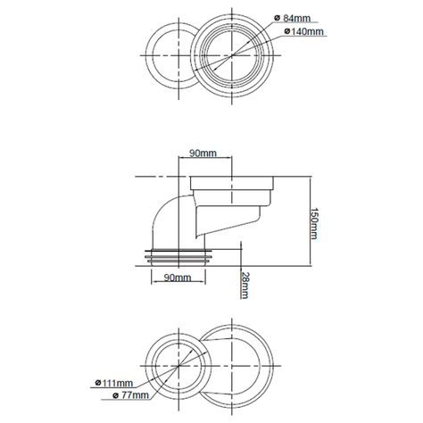 Manguito conexión 90 mm (Excéntrico)-1