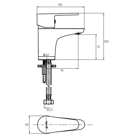 Monomando Lavatorio Dessin-2