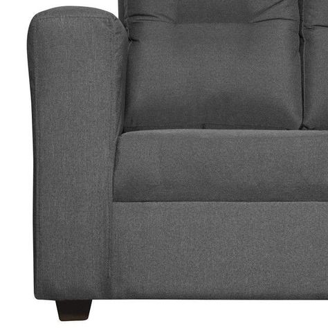 Living Loreto Lino 3 Cuerpos + 2 Pouf Gris-4