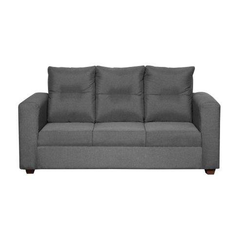 Living Loreto Lino 3 Cuerpos + 2 Pouf Gris-2
