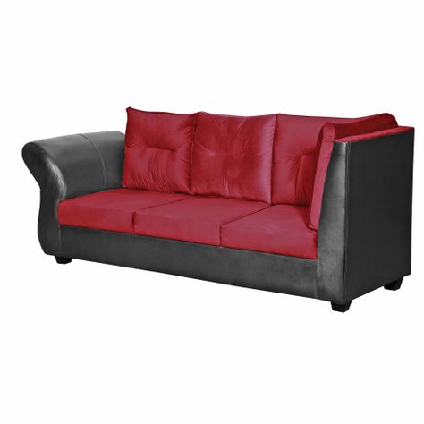 Sofa Seccional 3-2 Emma Felpa Burdeo-3