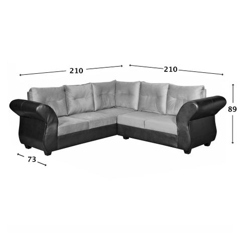 Sofa Seccional 3-2 Emma Felpa Gris-2