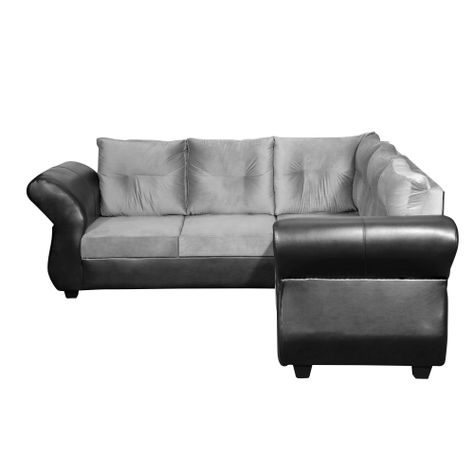 Sofa Seccional 3-2 Emma Felpa Gris-1