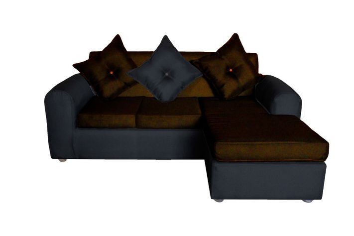 SOFA MARCIA NEGRO/CHOCOLATE , TELA POLIESTER -0