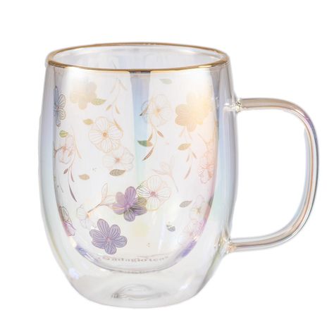 Taza Doble Vidrio Full Bloom Iridescent 300 ml-0