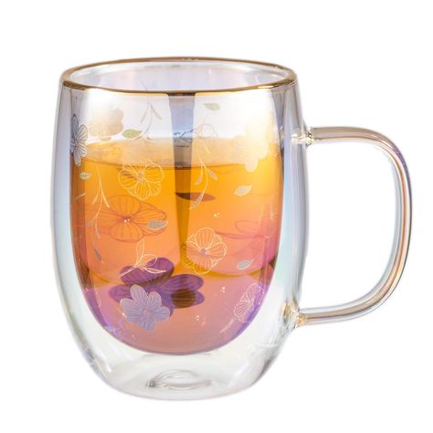 Taza Doble Vidrio Full Bloom Iridescent 300 ml-1