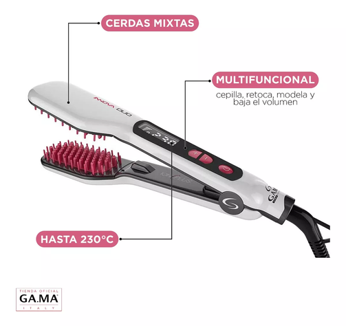 Cepillo Alisador Anti-frizz Ga.ma Innova Duo Blanco 110v/220-3