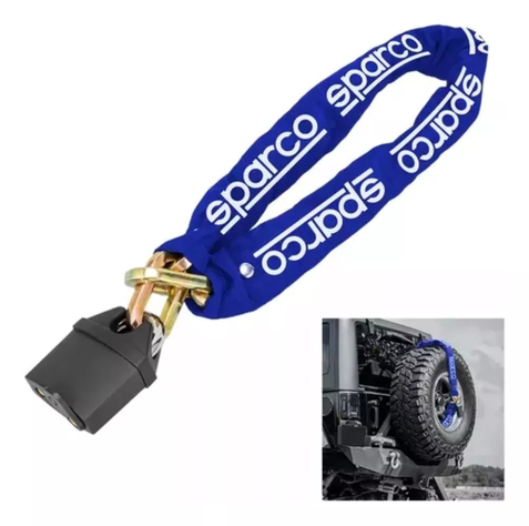 Candado + Cadena Antirrobo Sparco Para Rueda De Repuesto-0