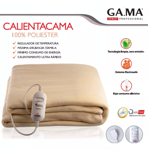 Calienta Cama Gama 1 Plaza 100% Lavable 2 Temperaturas-1