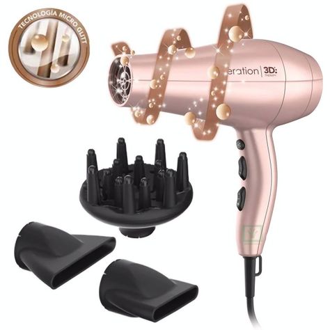 Secador De Pelo Gama Italy 3d Therapy Diva 3d Keration Rosa-0
