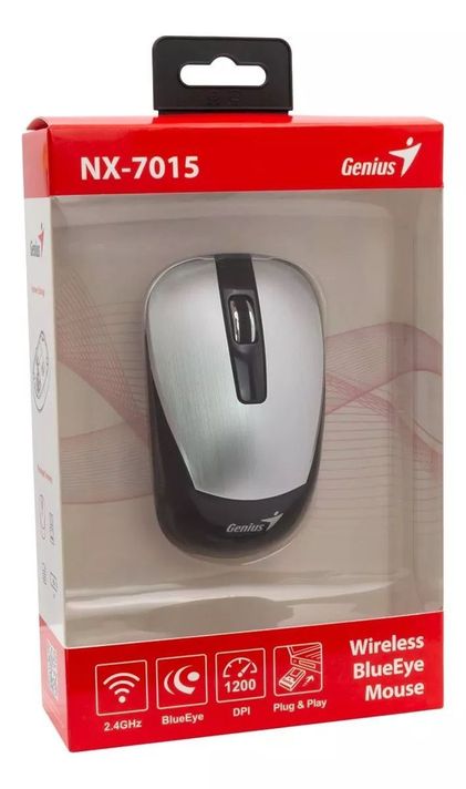 Mouse Inalámbrico Genius Nx-7015 Silver Wireless 1200 Dpi-3