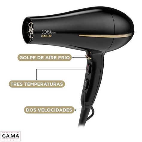 Secador De Cabello Ga.ma Italy Bora Gold Ion 2200w-2