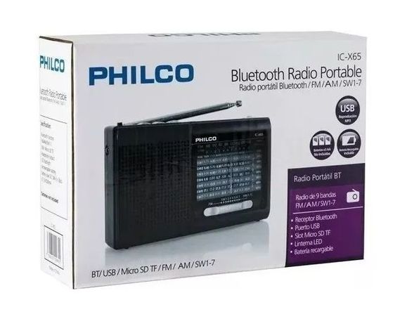 Radio Bluetooth Portatil Philco Ic-x65 Fm/mw/sw1-7-3
