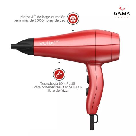 Secador De Pelo Gama Italy Ac - Volta Ion 2300w Rojo-3