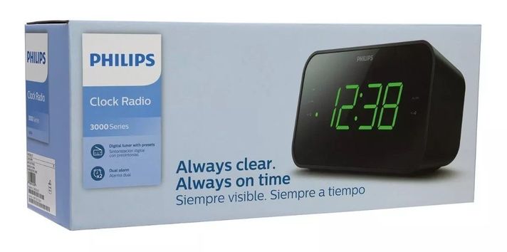 Radio Reloj Despertador Philips Tar3306 Negro Serie 3000-6