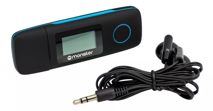 Reproductor Mp3 16gb Radio Fm Monster C/grabador De Voz Azul-1