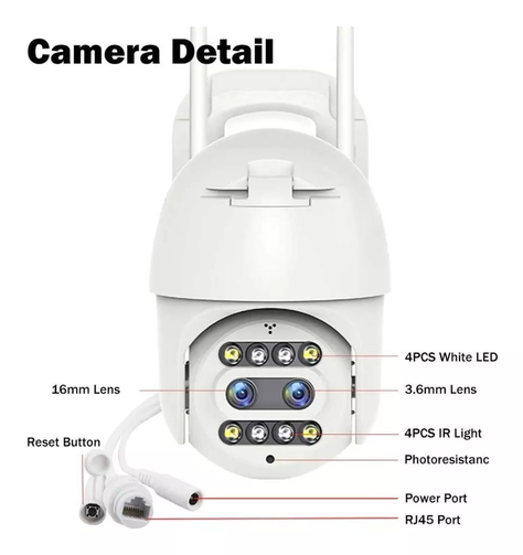 Cámara De Seguridad Exterior Fhd 4mp Doble Lente Zoom 10x-2