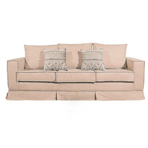 Sofa pompeya beige con resortes -0