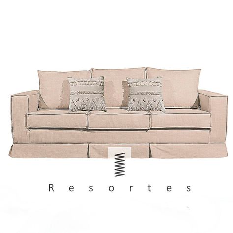 Sofa pompeya beige con resortes -1