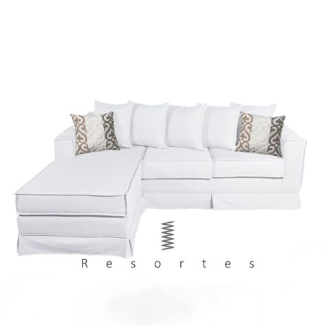 Sofa seccional interProvenza Blanco invierno resortes-1