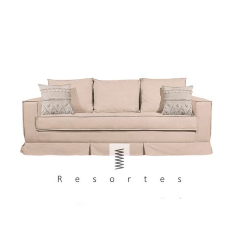 Sofa premium resortes  color beige modelo Milano-1