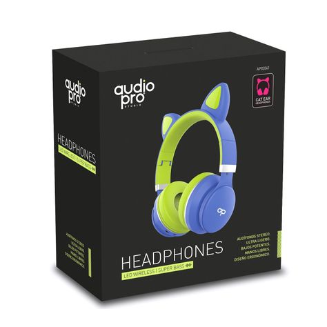 Audifono Bluetooth Cat Headband Con Luz Led Blue-1