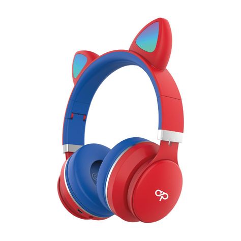 Audifono Bluetooth Cat Headband Con Luz Led Red-0
