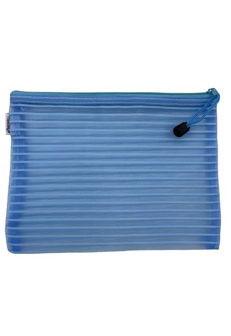 Estuche Azul Translucido Rallas 23*18-0