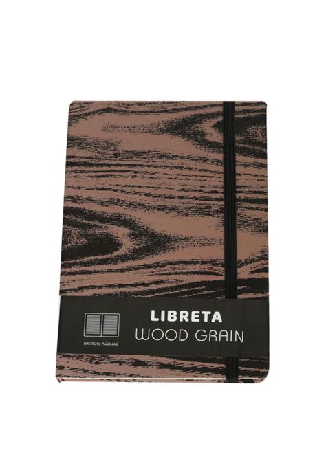 Libreta Tapa Dura Diseño Wood Grain 21x14.5cm (96 pag)-0