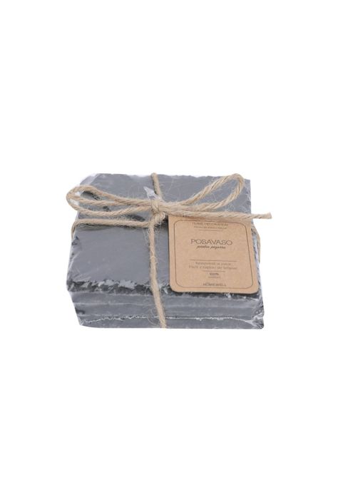 Set Posavasos Piedra Pizarra Cuadrado (4u)-0