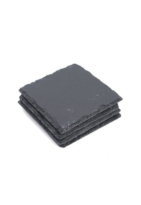 Set Posavasos Piedra Pizarra Cuadrado (4u)-1