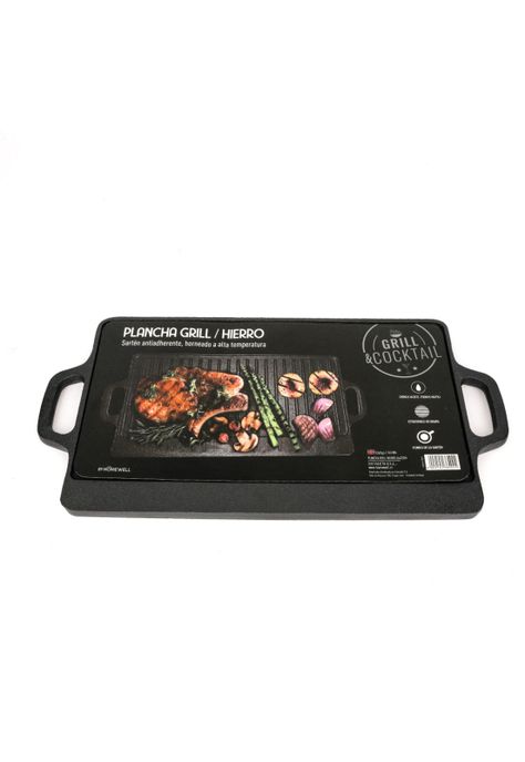 Plancha de Hierro Grill Antiadherente 45x23cm-0