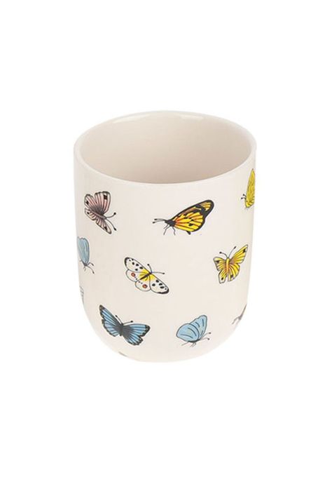 Taza Diseño Mariposas Oriental sin Asa de Loza 125ml 6.5x8cm-0
