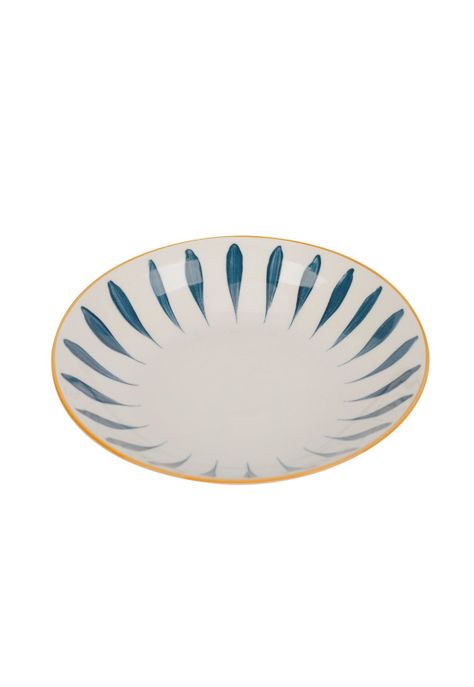 Plazo Loza Blanco Rayas Azules 7.5cm-0