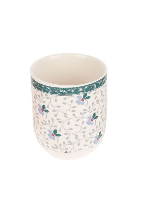 Taza Diseño Flores Oriental sin Asa de Loza 125ml 6.5x8cm-0