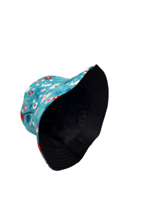 Sombrero Pescador Azul Diseño Flores 16*18cm-2