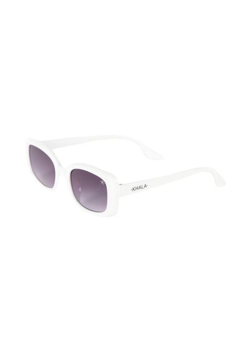 Lentes De Sol Rectangular Blanco Negro Uv400-0