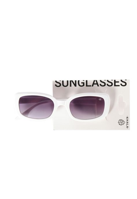 Lentes De Sol Rectangular Blanco Negro Uv400-1