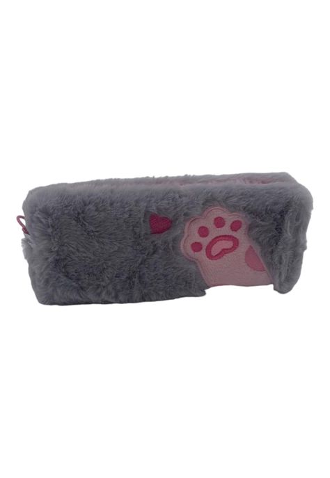 Estuche Gris Diseño Pata de Gato 20*9*4.5cm-0