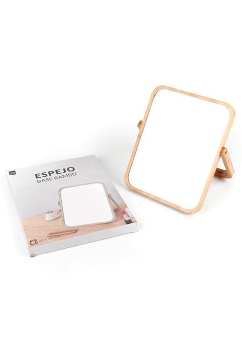 Espejo rectangular marco bambú 23*18cm-2