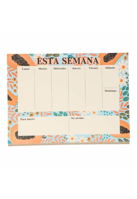 Planificador Semanal Naranja  21*29cm 60 Hojas-0