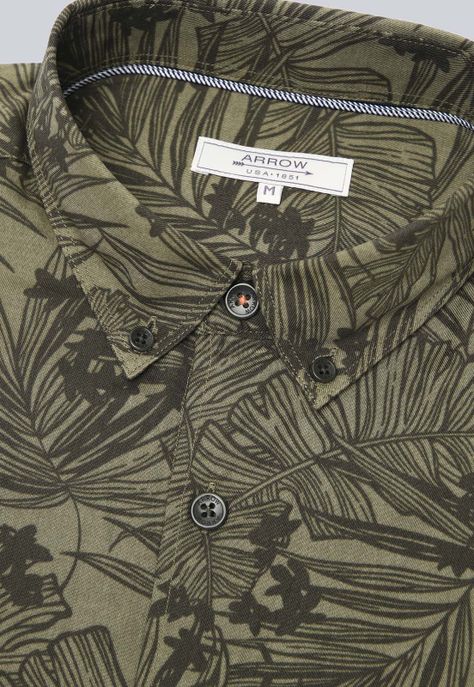 Camisa Manga Corta Floreada Arrow CM3040SVE-4