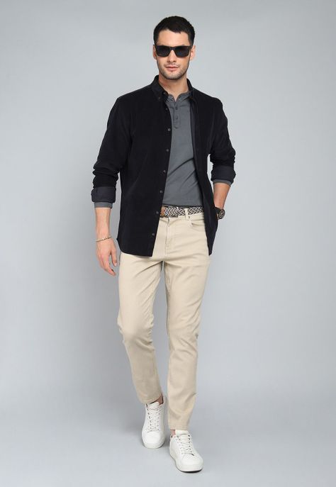 Camisa Cotelé Manga Larga Arrow CM31007NE-3