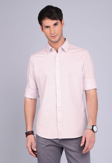 Camisa Oxford Spandex Manga Larga Arrow CM3002SRD-0