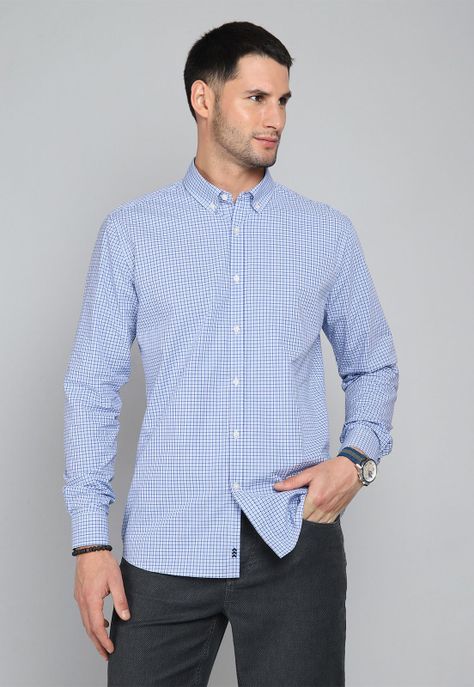 Camisa Cuadros Manga Larga Arrow CM31045AZ-0