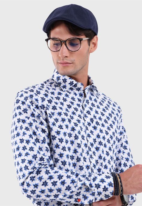 Camisa Spandex Floreada Arrow CM2523WBL-2
